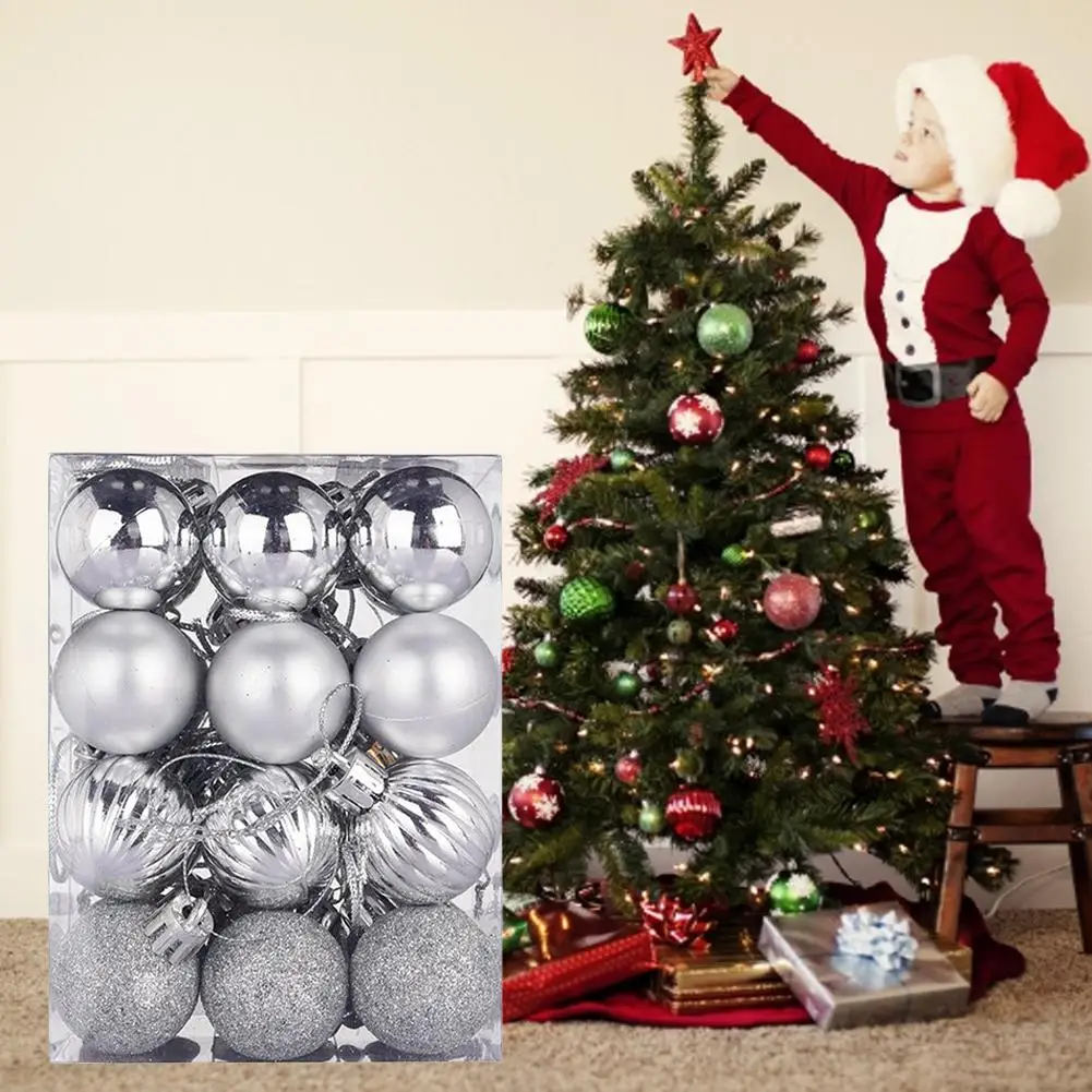 Christmas Tree Hanging Ball Plastic Painted Ball Party Supplies for Family Gathering Christmas Party Decoration