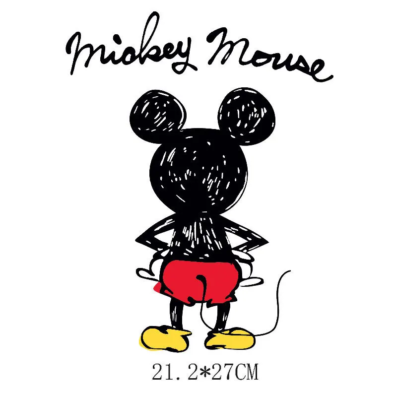 Sewing Needles Mickey Mouse Patches for Clothing Heat Transfer Stickers for T-Shirt Iron on Patches for Clothes for Boys Girls Kawaii Custom Genuine Leather Fabric & Sewing Supplies