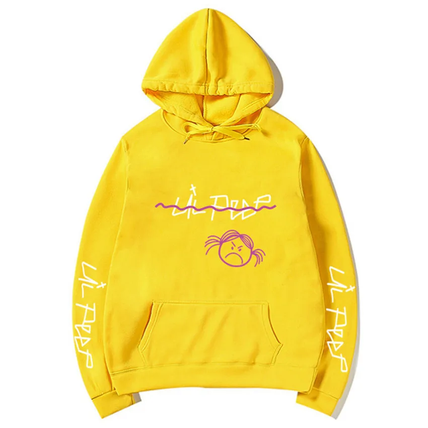 Lil Peep Hoodies Love lil.peep men Sweatshirts Hooded Pullover sweatershirts male/Women sudaderas cry baby Men Hoodie Streetwear - Цвет: Yellow