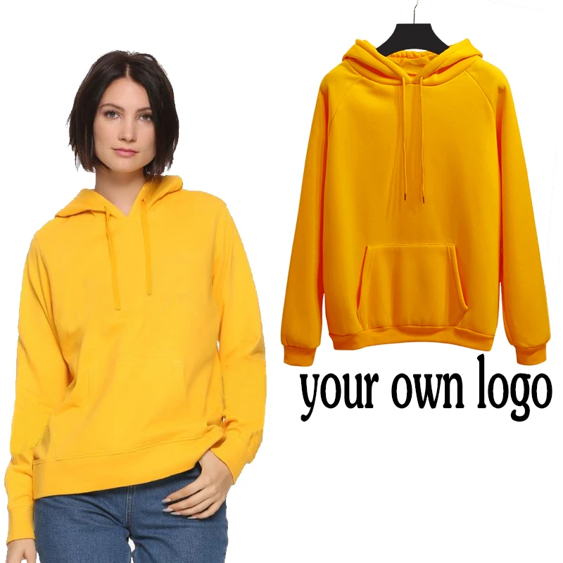 Осень зима ваш собственный логотип желтая толстовка с капюшоном для девочек с принтом с длинным рукавом kawayi Толстовка уличная Женская одежда Женская Harajuku-85 - Цвет: 3