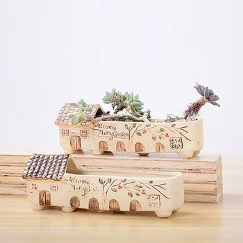 

Creative Hand-painted Ceramics Fleshy Flower Pots Garden Planting Supplies Succulent Planter Pot Office Decoration Orn R4872