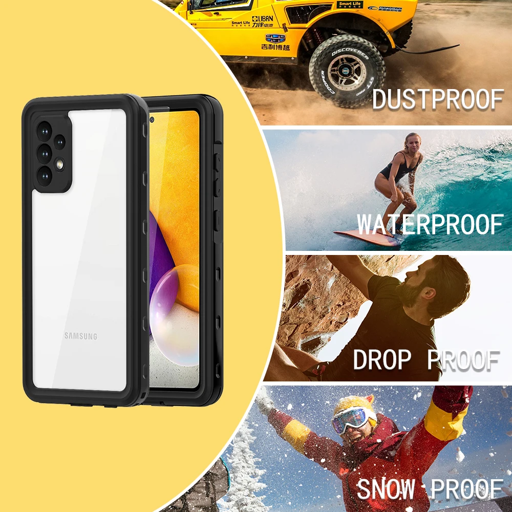 IP68 Waterproof Phone Case for Samsung Galaxy A72 Coque Heavy Duty Full Protection Shockproof Case Waterproof Cover