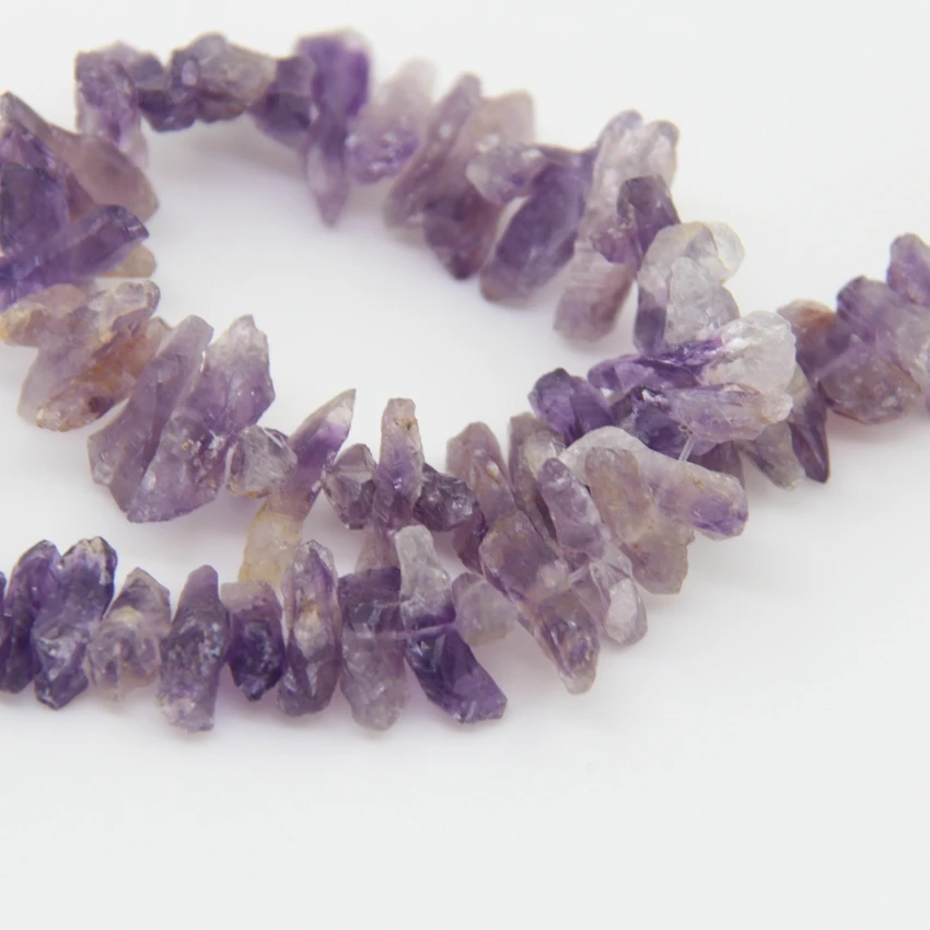Natural Raw Amethysts Tumbled Nugget Beads,Center Drilled Rough  Crystal Cut Chips, for Necklaces Bracelet Earring Jewelry Make