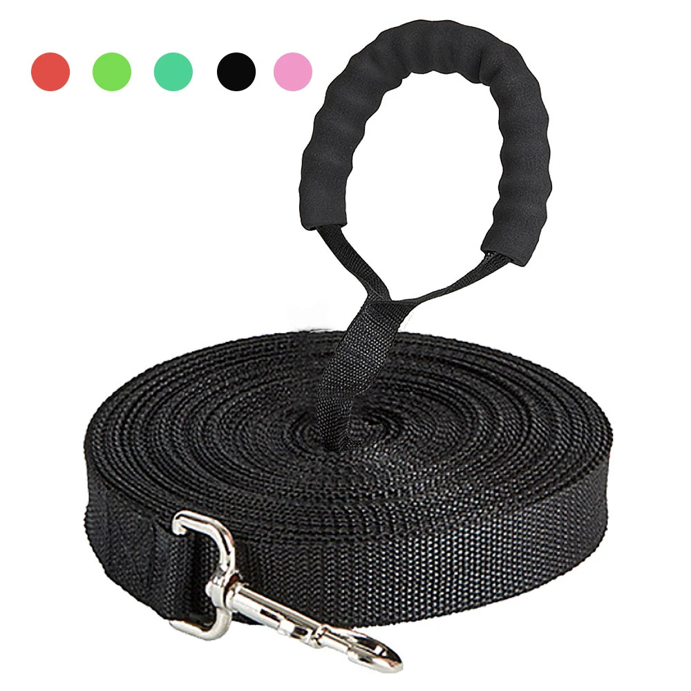 Dog Collars best of sale Pet Dog leash Nylon With foam handle For small large Dogs Cats Outdoor Training 1.8m 3m 6m 10m 15m 20m 30m 50m Dog Accessories fancy dog collars