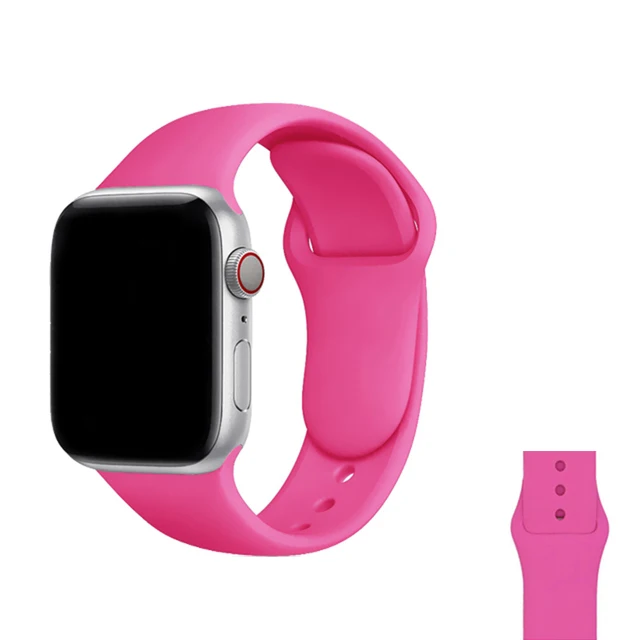 Silicone Strap For Apple Watch Band  7 41mm/45mm Series 6 SE 5 4 42mm/44mm Rubber Wristband iWatch 3 2 1 38/40mm Smart Bracelet 33
