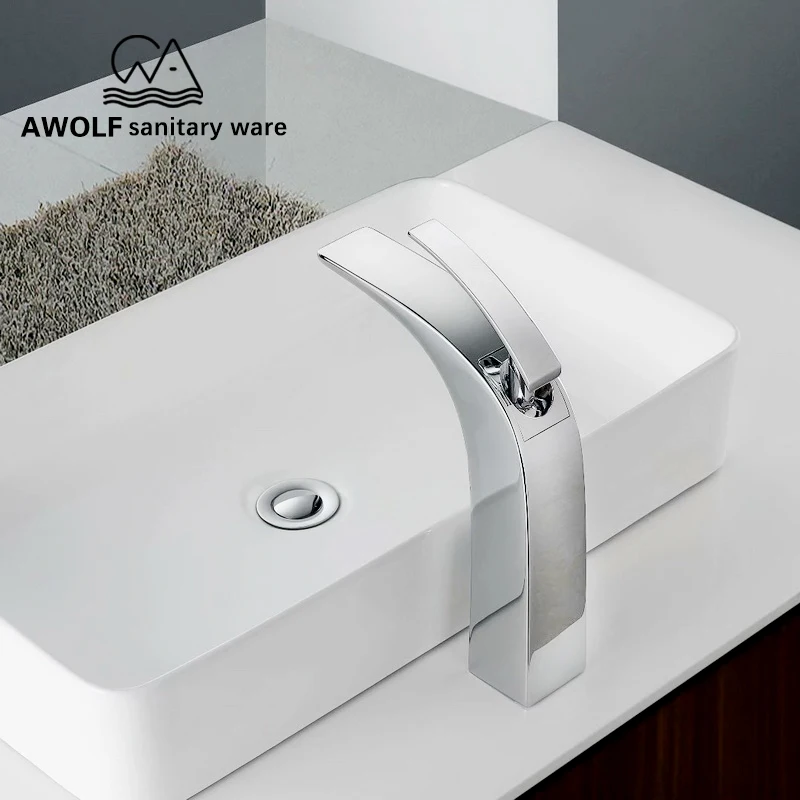 

Bathroom Sink Faucet Solid Brass Basin Faucet Matte Black Chrome High Design Modren Washing Mixer Water Tap ML8077