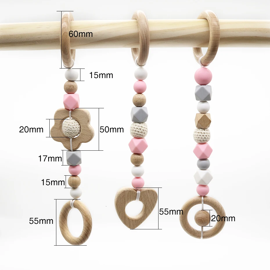 Детская погремушка, игрушки в виде животных, деревянная погремушка, кольцо из натурального дерева, бусины для игры в спортзал, игрушки для коляски, подвесная Мобильная кроватка, подарок для новорожденных