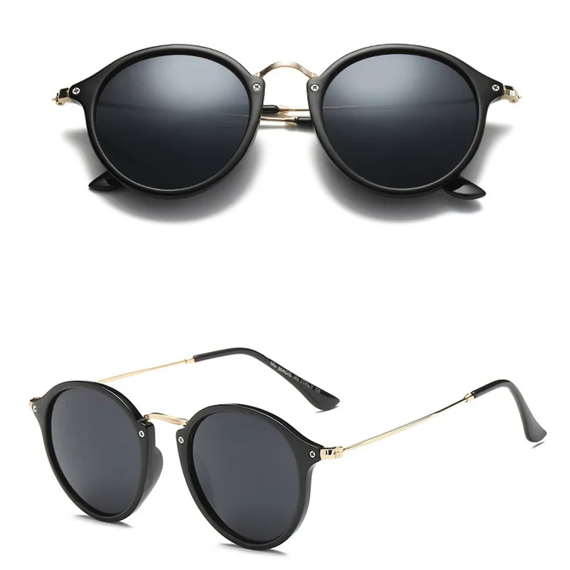 RBROVO, модные круглые солнцезащитные очки для женщин, дизайнерские солнцезащитные очки для женщин,, высокое качество, солнцезащитные очки для женщин/мужчин, Ретро стиль, Oculos De Sol - Цвет линз: BlackGray