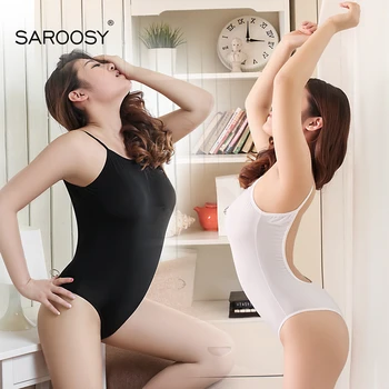 

SAROOSY New Sexy Lingerie for Women See Through Bodysuit Black White Cheer Wet Look Teddy Thong Style Backless Detail