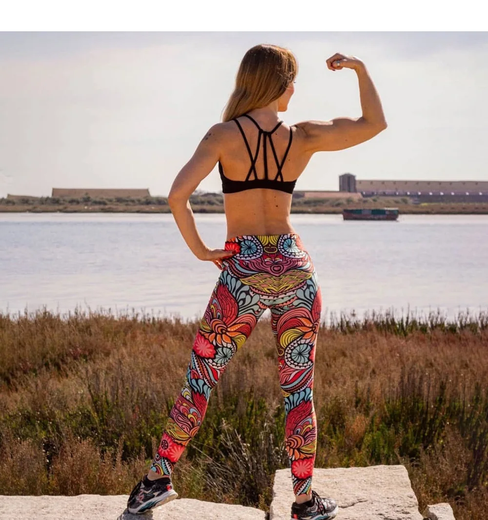 Workout leggings Slim Butterfly Daisy Leaf Lemon Digital Print Leggings Women Sporting Pants Fashion Womens Fitness Leggings