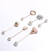 Южная Корея A-line булавки с двухголовой жемчужная брошь цветок из циркона Лебедь Для женщин небольшой кардиган pi Цзянь kou; орнамент