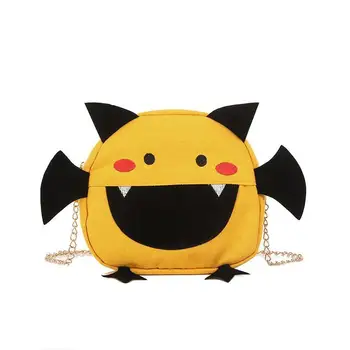 

2020 Funny Small Bag Women New Japanese Korean Cute Canvas Messenger Bag Cartoon Strange Cute Chain Girl Shoulder Bag