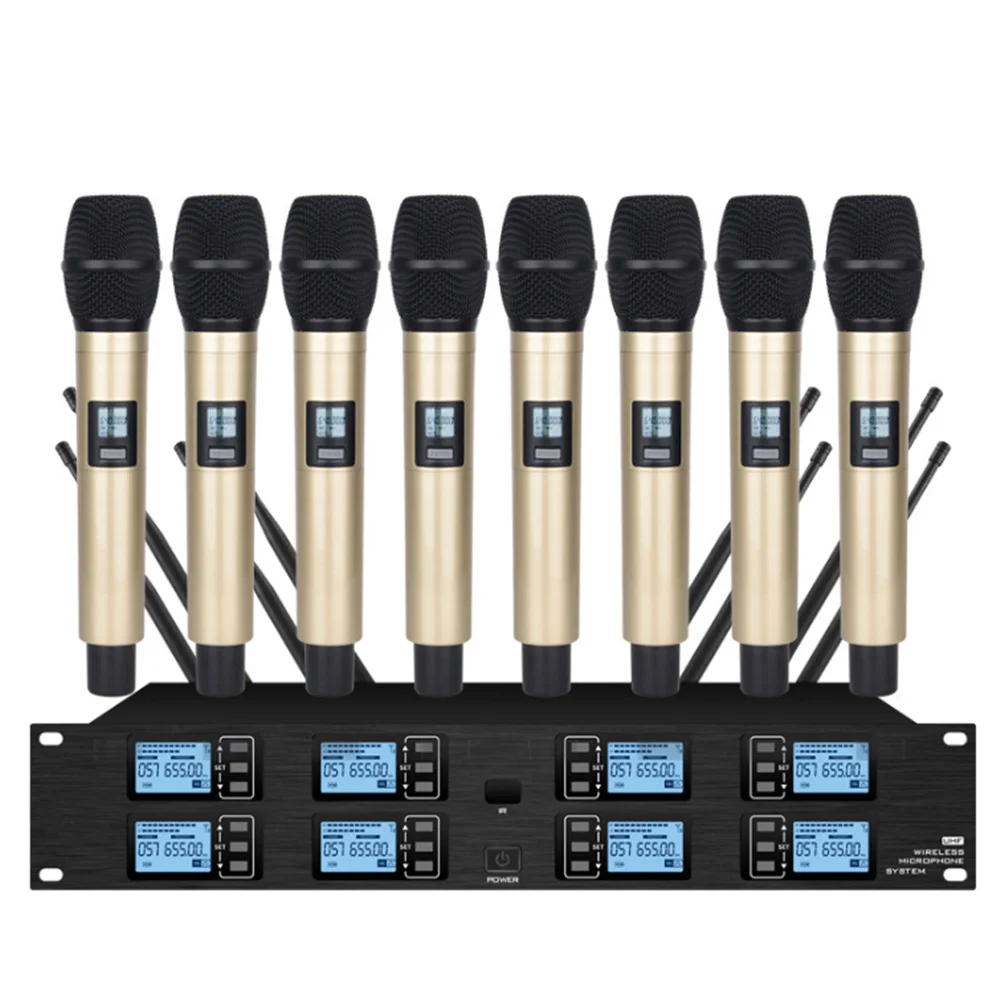 Professional wireless microphone system 8 head-mounted condenser microphones for stage performance microphone wireless 