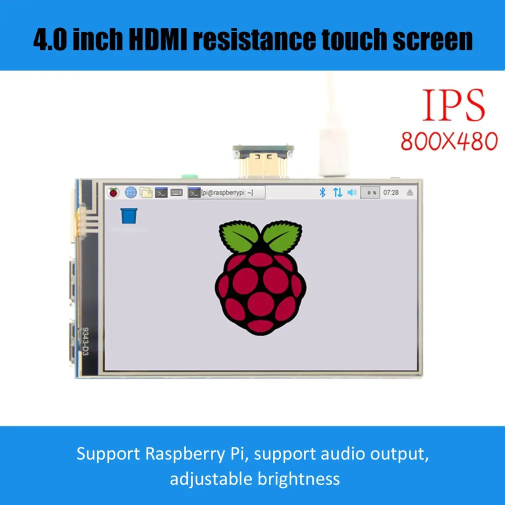 Для Raspberry Pi сенсорный ЖК-дисплей 4 дюйма модуль 800*480 ips сенсорный экран для Raspberry Pi 4 Модель B 3B+/3B/2B/B