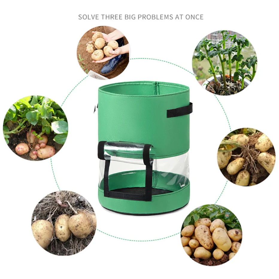 2 size Plant Grow Bags Potato Bag Home Garden Pot Greenhouse Vegetable Growing Bags Moisturizing Garden Bag Tools