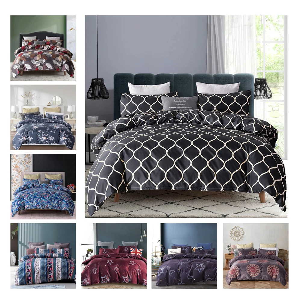 

New 3pcs set Cotton home use King bedding set pillowcase queen duvet cover set 3pcs Comfortable and skin-friendly noble style