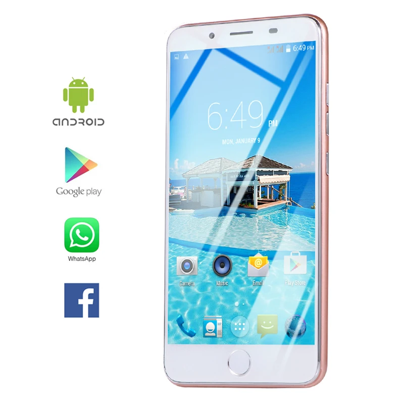 Смартфон Global Language 7Plus 5 &quot Android OS с функцией распознавания лица умный мобильный
