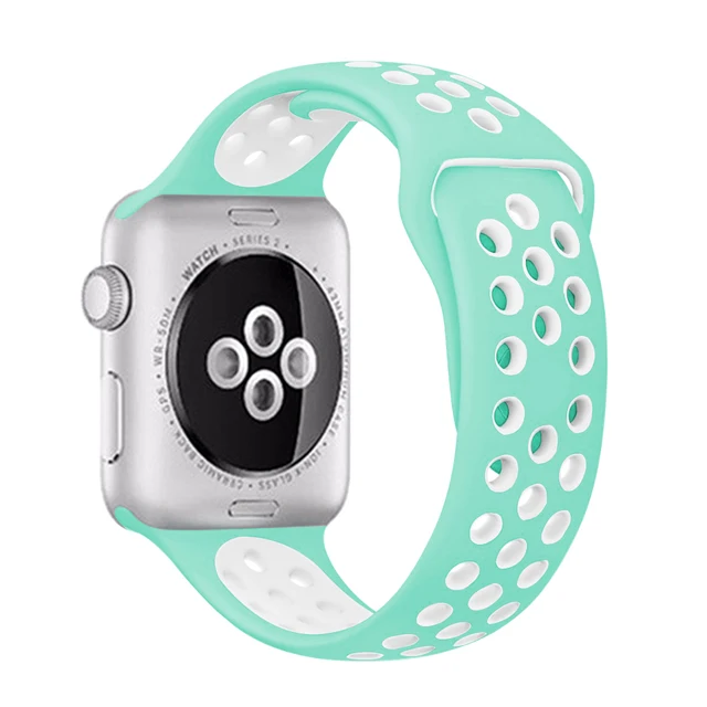 Silicone Strap For apple Watch band 44mm 42mm 40mm 38mm Breathable Accessories Sport watchband bracelet iWatch se 76543 45mm41mm 25