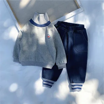 

Toddler Boys Clothing Sets Fashion Casual Sweatshirts for Boys Baby Kids Hoodies 2020 Thicken Pullover Sweatpants Child Suits