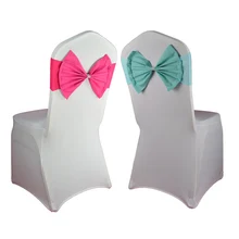Хит 100 шт./лот Свадебная вечеринка 35*15 см розовый/Тиффани галстук-бабочка лента на Банкетный стул конференции события Декор растягивающиеся ленты на стулья