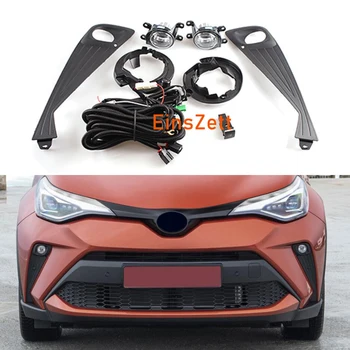 

1set Car Fog lamp Assembly For Toyota C-HR 2019 2020 Front Bumper Lamp White LED Bulb Day Light With Switch Wiring