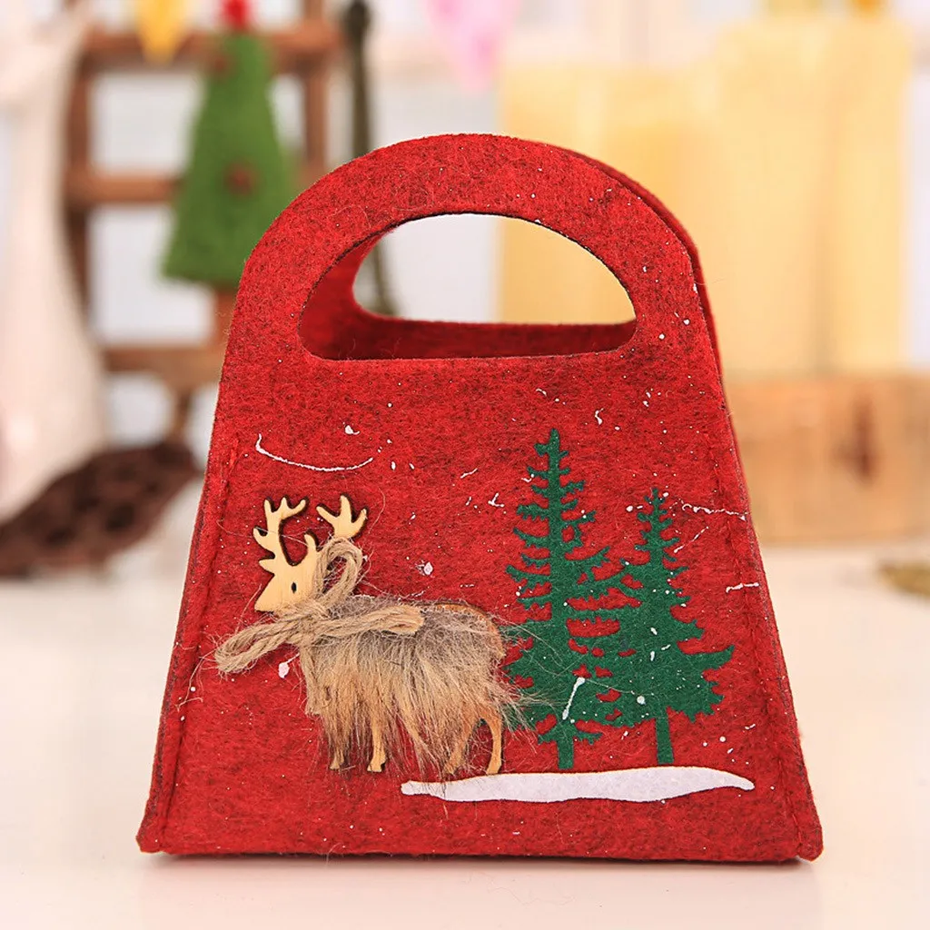 Christmas Hangbag Simple Korean Style Creative Cartoon New Christmas Gift Bag Candy Bag Christmas Decoration Package 30H