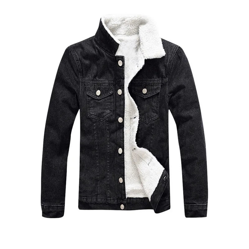 Sfit, зимняя мужская джинсовая куртка с меховой подкладкой, винтажная Флисовая теплая куртка для холодной погоды, мужская верхняя одежда размера плюс