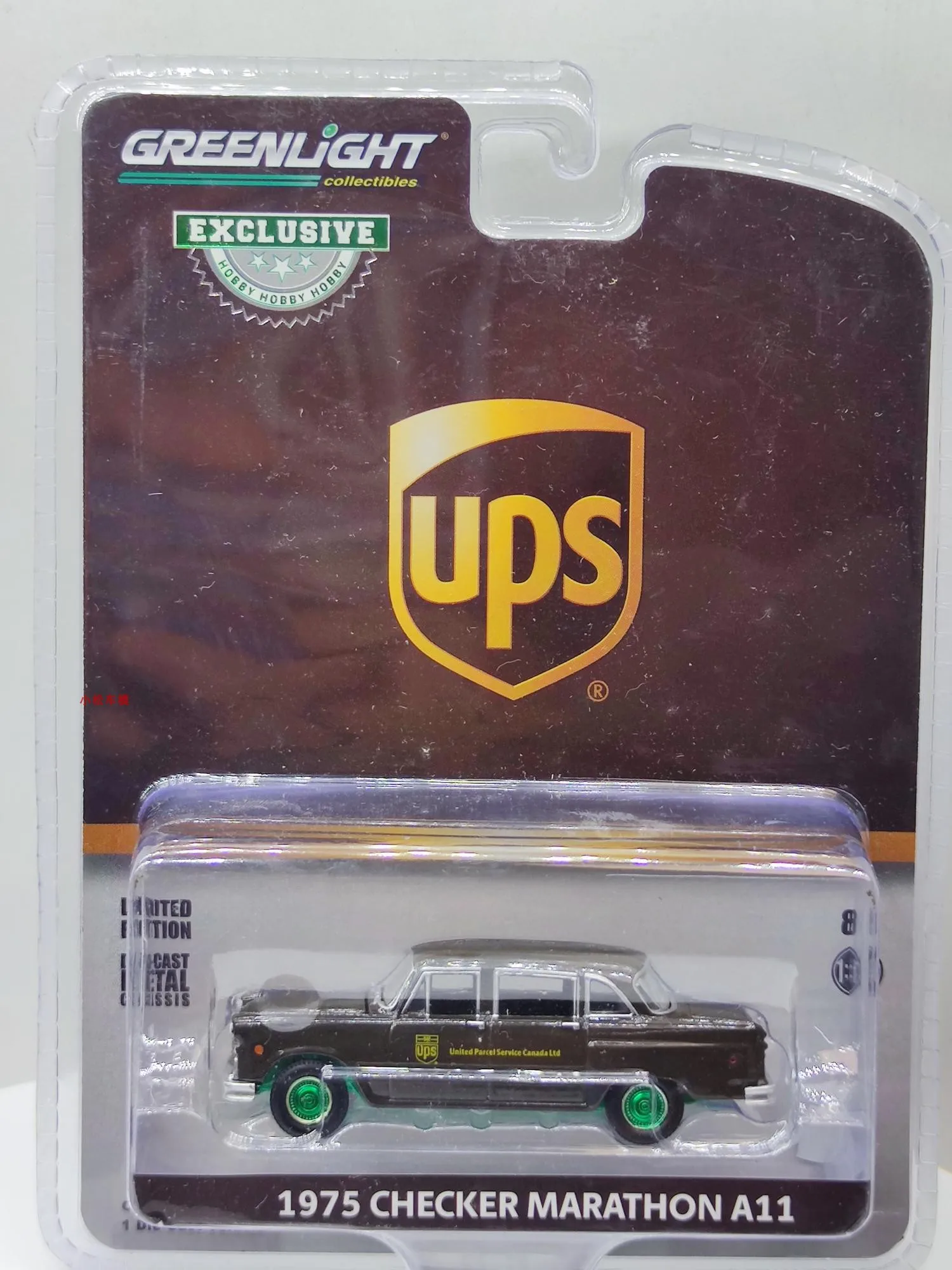 1:64 GreenLight 1975 Checker marathon a11 Taxicab Parcel UPS коллекция die cast аксессуары для моделей