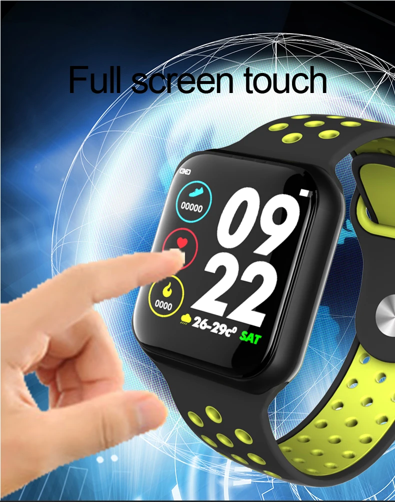Спортивные Смарт-часы F8, водонепроницаемые, шагомер, пульсометр, монитор артериального давления, фитнес-браслет, трекер активности, часы, bluetooth