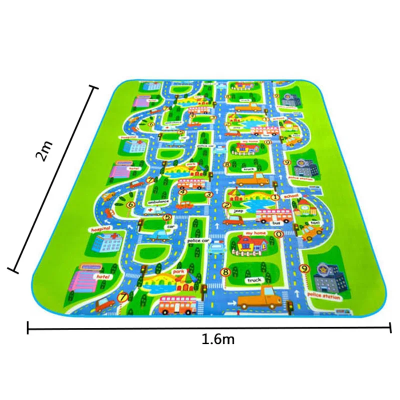2mx1.6mx5mm Автомобильный городской сцена, дорожное движение, карта шоссе, игровой коврик, развивающие игрушки для детей, игры, дорожный ковер, ползающий Поролоновый коврик, детский игровой коврик - Цвет: 2mx1.6mx5mm