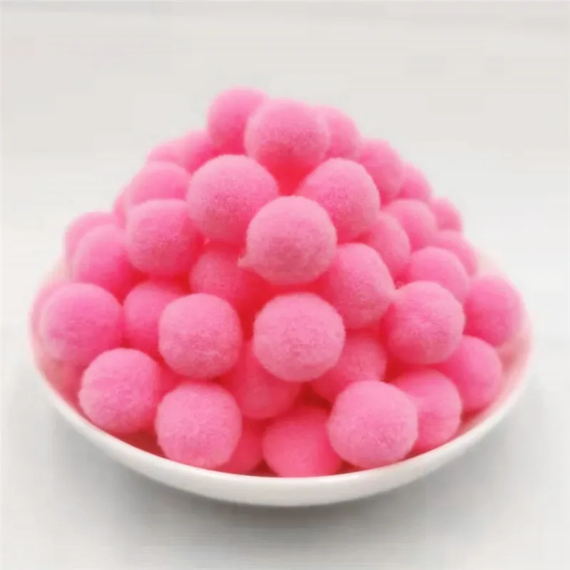 21 Dark Pink 100pcs Детская игра Сделай Сам помпонами игрушка для творчества, пышные миниюбки помпоном 10/15/20/25 мм Pom Poms, на Рождество, украшение для дома аксессуары 100 шт./лот - Цвет: 21 Dark Pink 100pcs