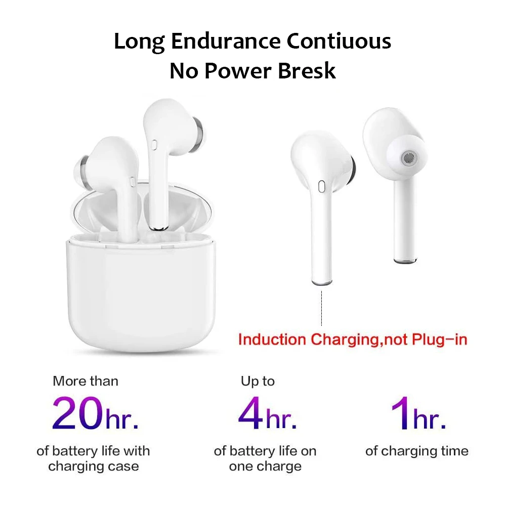 Bluetooth 5 Беспроводные наушники с микрофоном Air Smart шумоподавление Ture TWS для iPhone 11 Mi 10