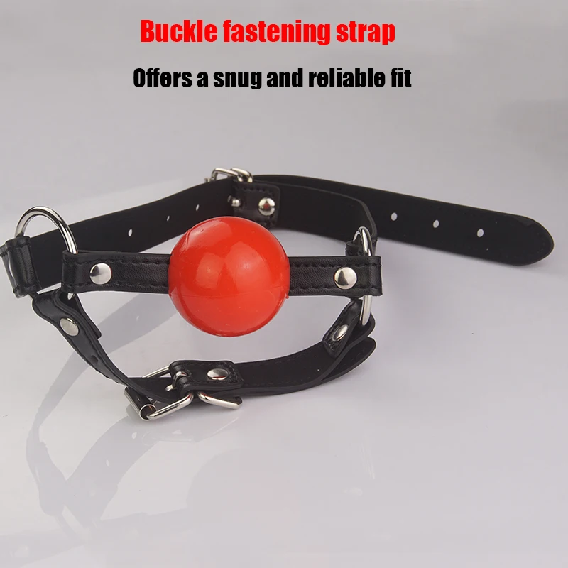 Leather Chin Harness Silicone Rubber Bondage Mouth Ball Gag BDSM Restraints Sex Toys For Couples Adult Games