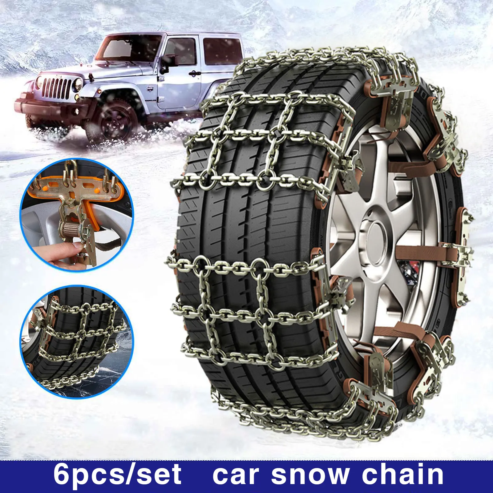Manganese Steel Tire Wheels Snow Chains Anti-skid Wheel Tyre Cable Belt Winter Outdoor Emergency Chain | Автомобили и мотоциклы