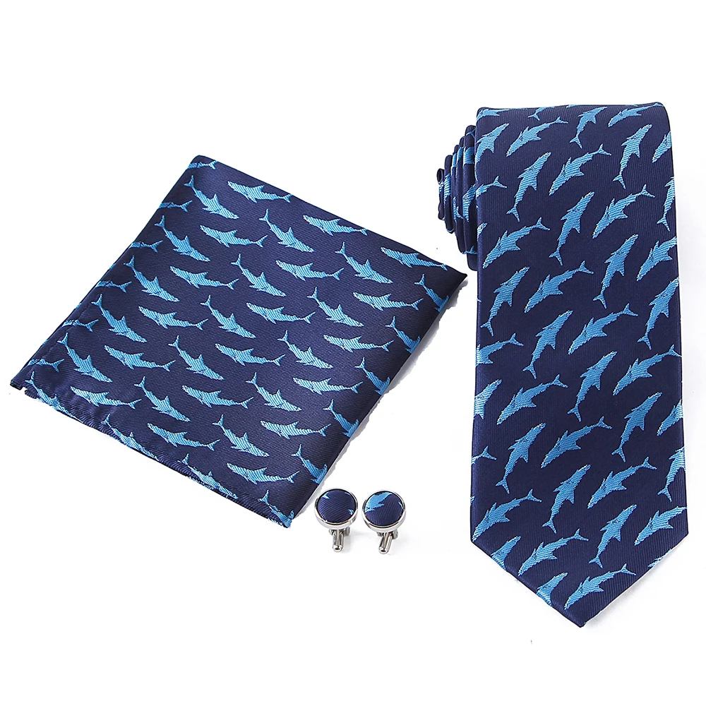 WTHCS-004 tie set Портной Смит мужской галстук набор модный тканый галстук Hanky запонки Набор Цветочный горошек Волк Мужской костюм галстук карманные Квадратные Запонки - Цвет: WTHCS-004 tie set