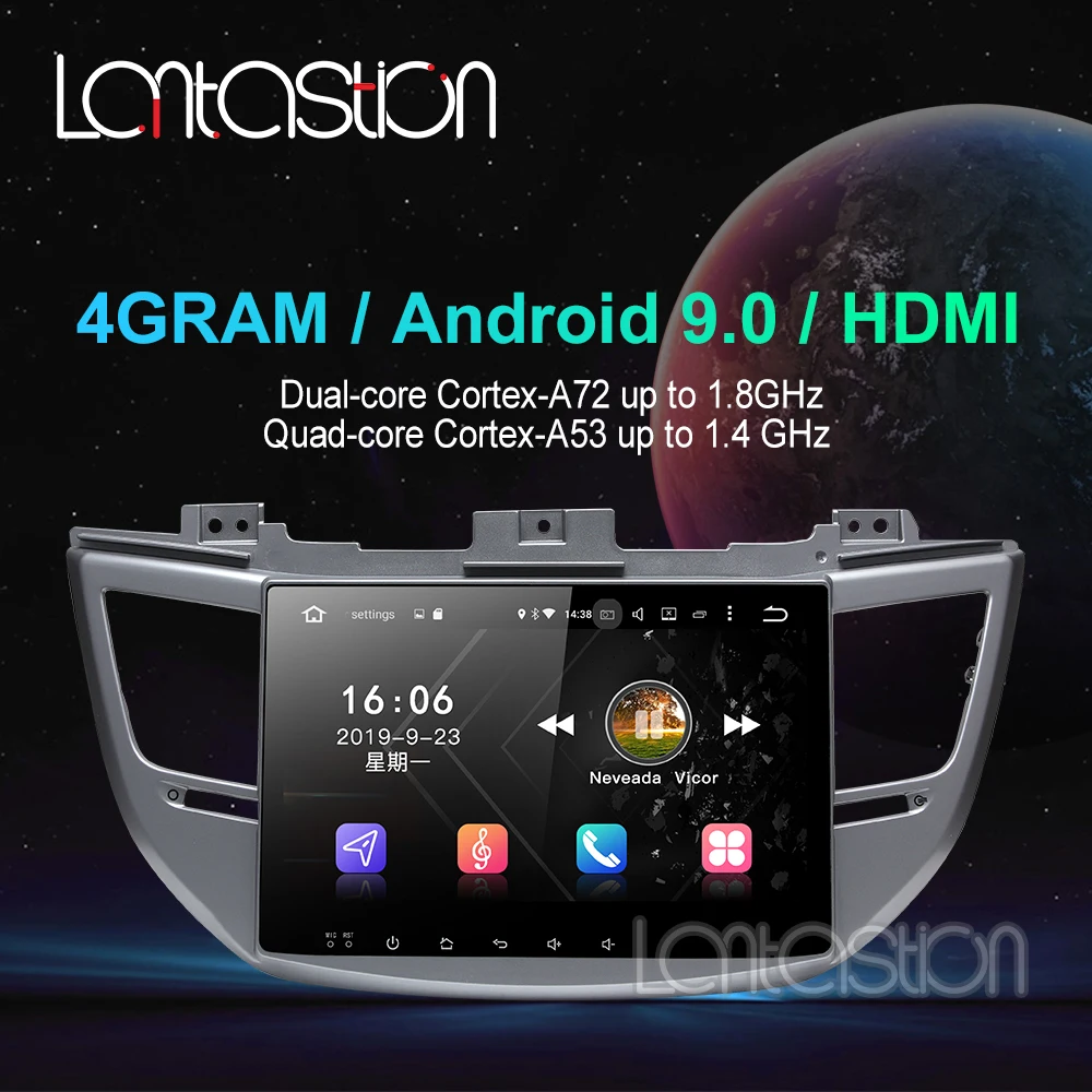 4G ram android 9 0 автомобильный Радио dvd gps плеер для Tucson ix35 навигатор raido Видео Аудио