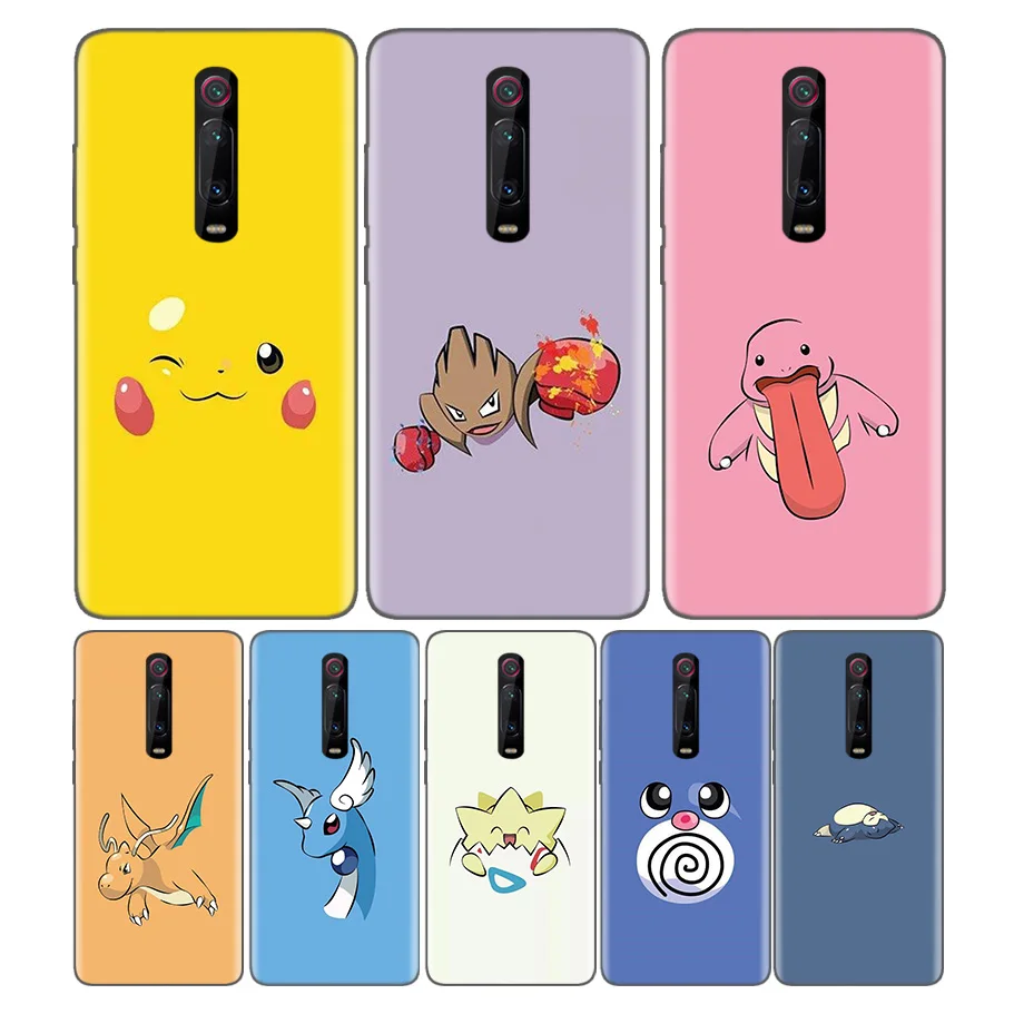 

Black Soft Silicone Bag Cover Case for Xiaomi Mi 9T CC9 Redmi 4 4X 5 6 6A 7 7A Note Plus K20 Pro F1 Tampa Fall Coque pokemons go