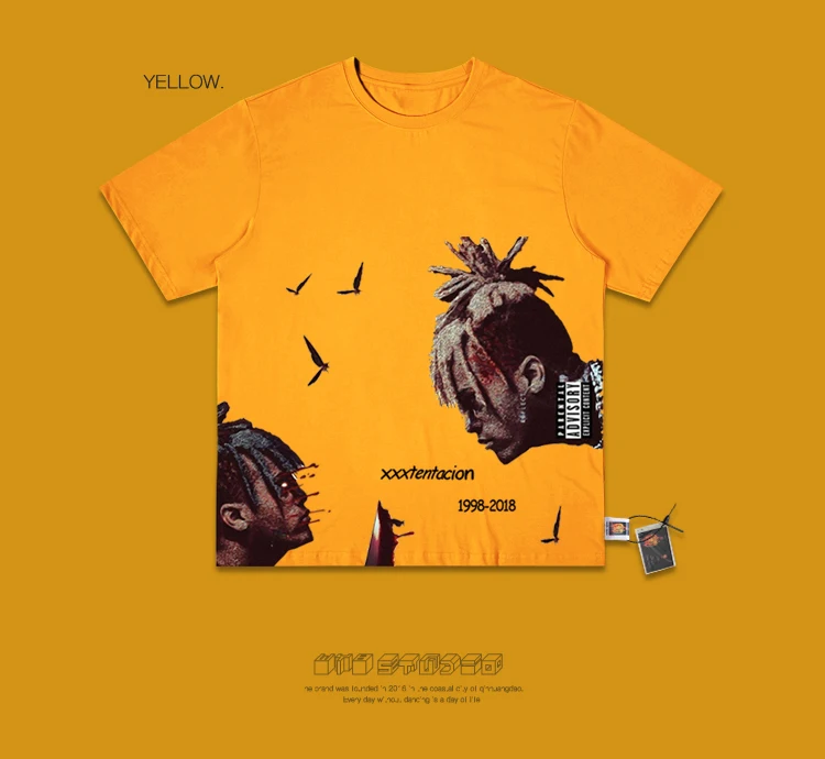 Ins Studio Xxxtentacion юбилейный Фонд футболка с короткими рукавами очень фея западный стиль настоящая одежда