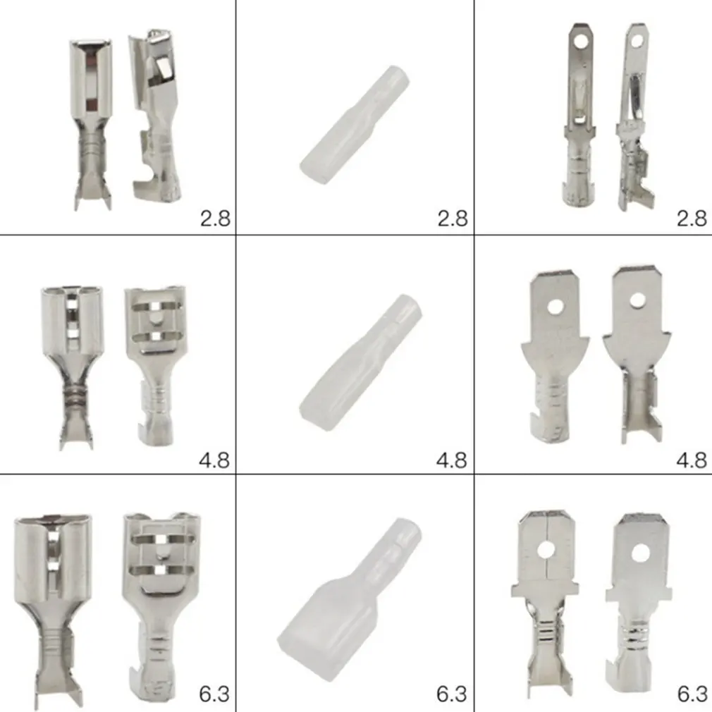 270Pcs 2.8/4.8/6.3Mm Crimp Terminals Insulated Male Female Wire Connector Electrical Wire Spade Connectors Kit