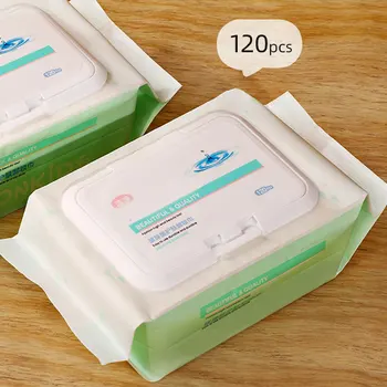 Hot sale 120 Count/Pack Portable Makeup Remover Wipes Pure Cotton Gentle Deep Cleansing Facial Makeup Remover