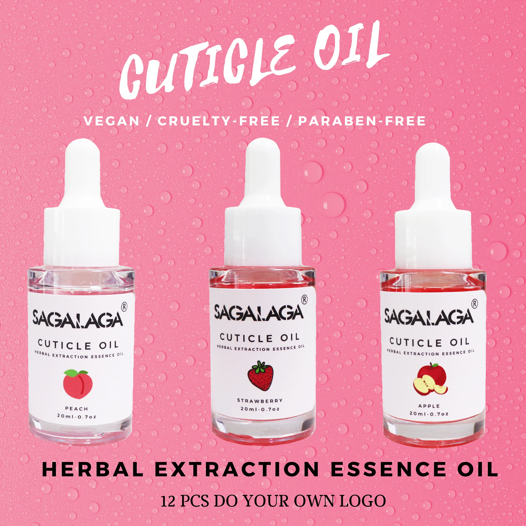 3 бутылки Масло для кутикулы ногтей ароматизатор клубники питание масло лечения