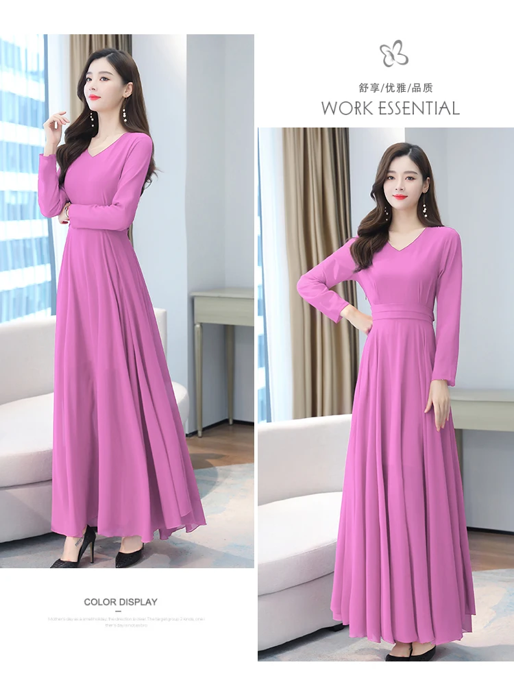 Autumn Winter Vintage Chiffon Boho Midi Dress 2020 4XL Plus Size Sexy Casual Maxi Dresses Women Party Long Sleeve Black Vestidos