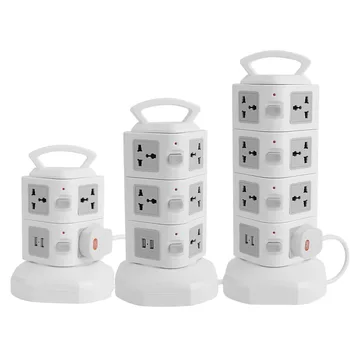 

Newest 2/3/4 Layers Vertical Multi Way USB Port Intelligent Switch Socket Power Outlets Plug With Outlet Power Strip