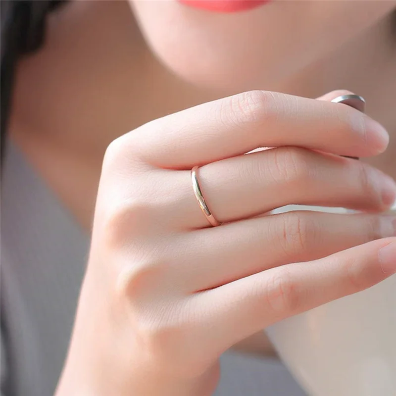 Tigrade 2 мм тонкое титановое кольцо для женщин розовое золото/черный/синий полированное простое тонкое кольцо для мужчин и женщин anel обручальное кольцо
