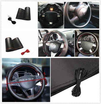 

car auto steering wheel cover microfiber leather hand-sewn DIY 38 cm for Jeep Renegade Cherokee Wrangler Compass Patriot