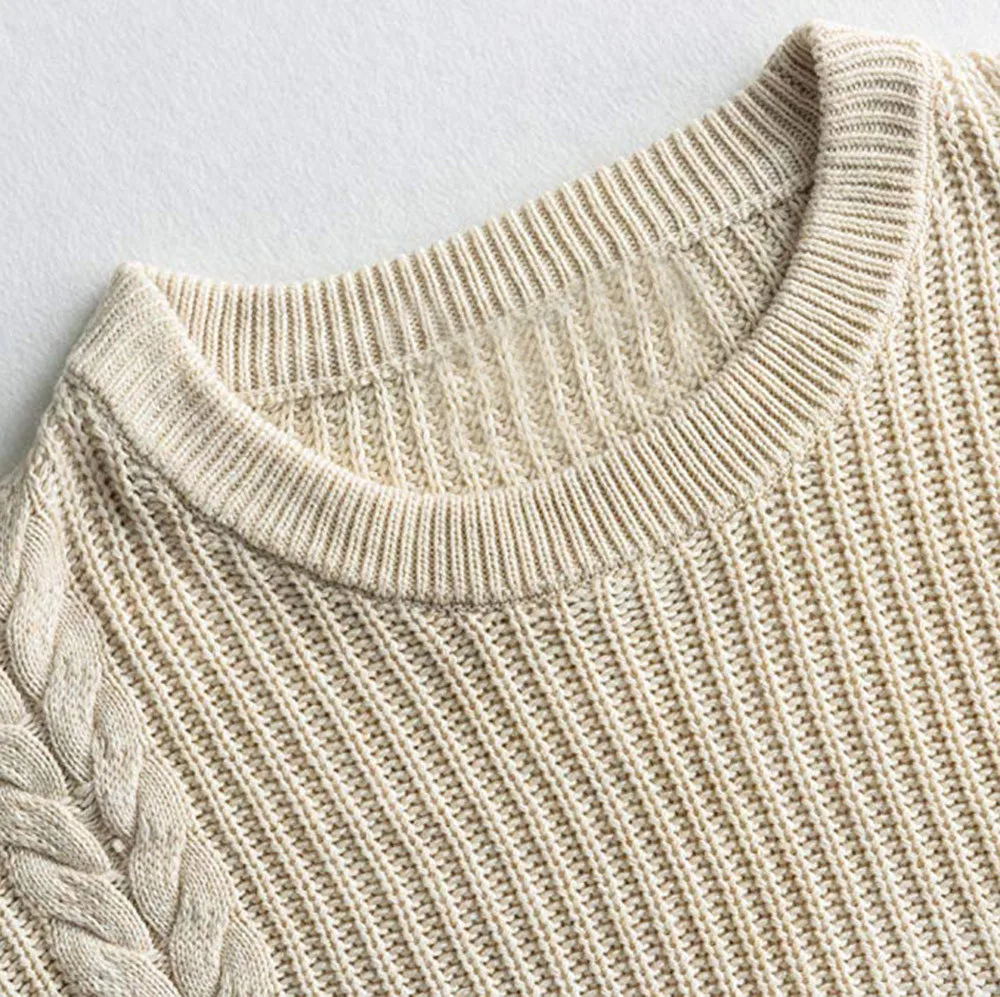 Модный женский зимний свитер, большой круглый вырез, длинный рукав, пеньковый пуловер, вязаный свитер, Прямая поставка, свитер N