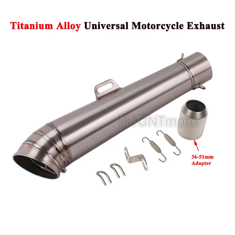 

60MM Universal GP Motorcycle Exhaust System Modified Titanium Alloy Scooter Muffler With DB Killer For GSXR600 Z1000 ER6N K7 R6