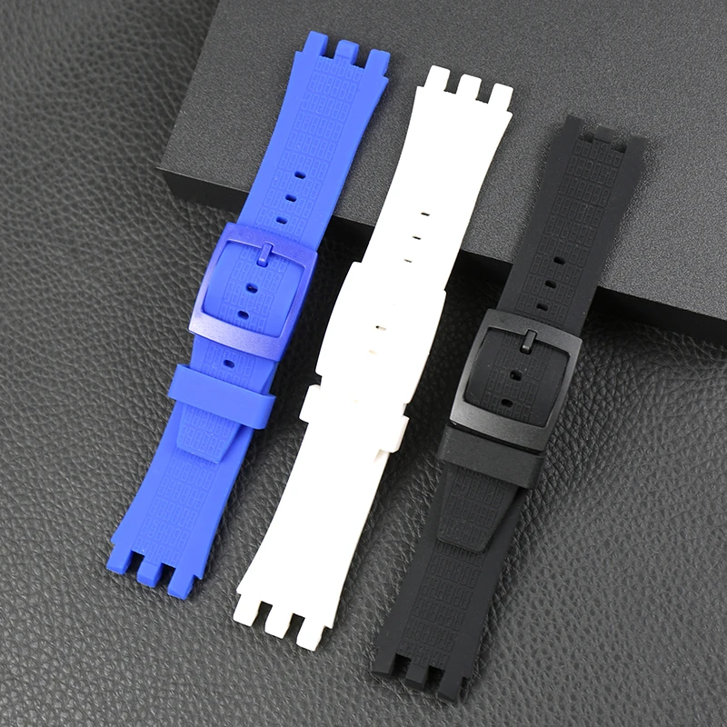 Силиконовый ремешок для часов, применимый для Swatch YNS4001 SVGK403 SVGK406SVGK409 402 резиновый белый черный синий водонепроницаемый ремешок 22 м