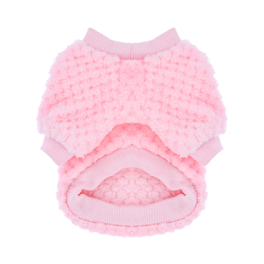 Pink 1 шт., мягкая одежда для домашних животных с принтом, футболка со щенком, жилет, комбинезон для собак из кораллового флиса с рисунком котенка, костюм-свитер, товары для домашних животных - Цвет: Pink