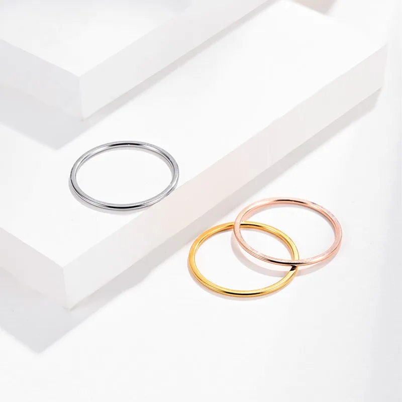 1mm Thin Stackable Ring Stainless Steel Plain Band for Women Girl Size 3-11 3